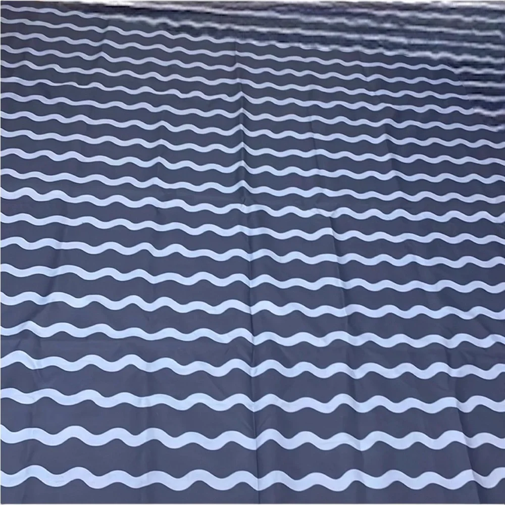 Navy and light blue blackout twill curtains. 72 inches. Set of 2. EUC.